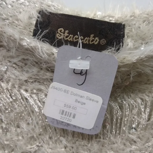 NWT Dolman Sleeve Beige Sweater from Boutique Staccato - Size Large - Picture 6 of 10